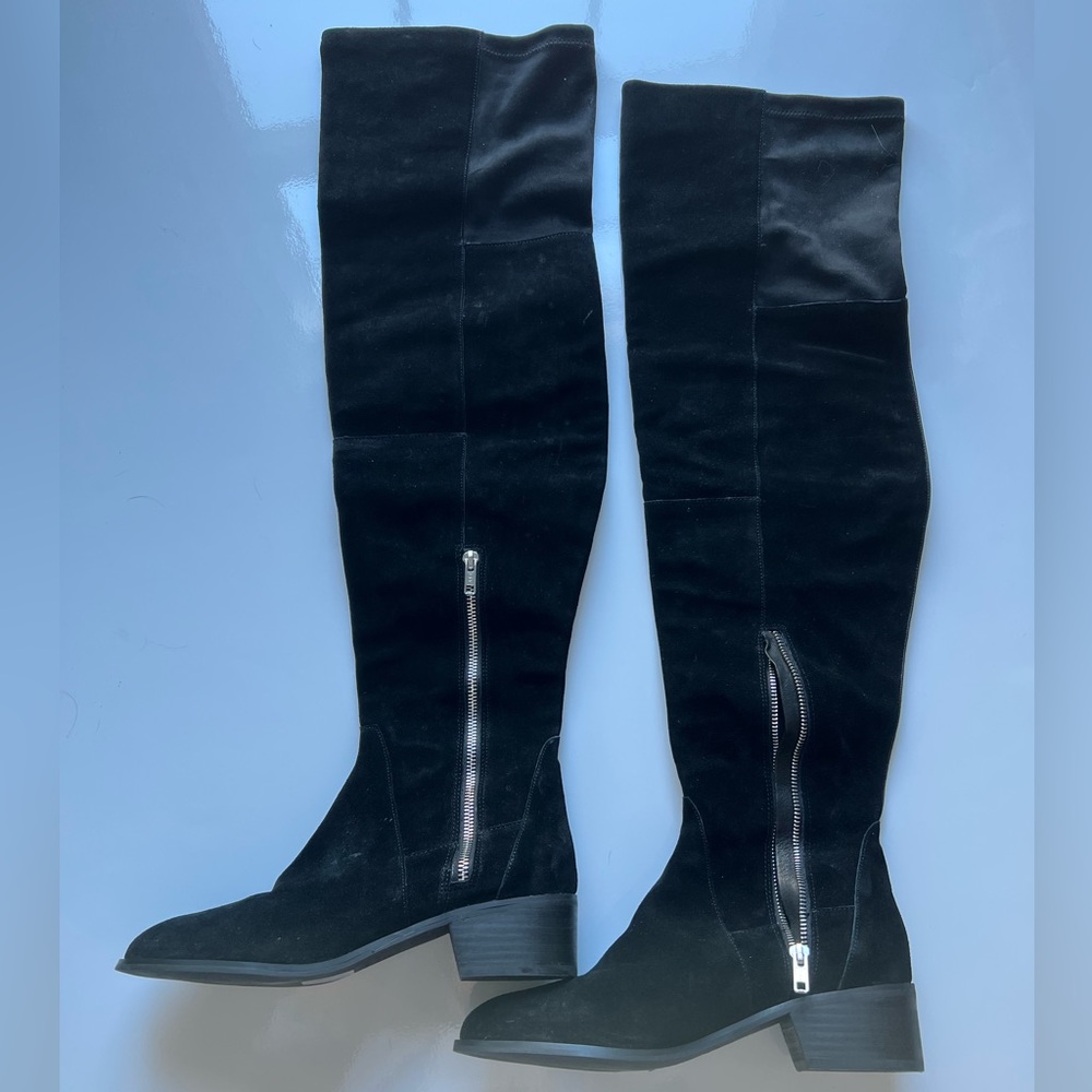 Free People Black Over the Knee Boots